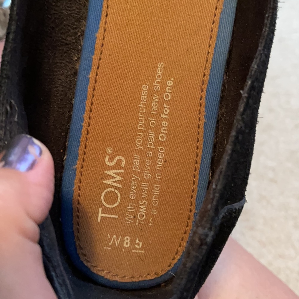 Toms leather pointed toe ballet flats - Picture 5 of 5